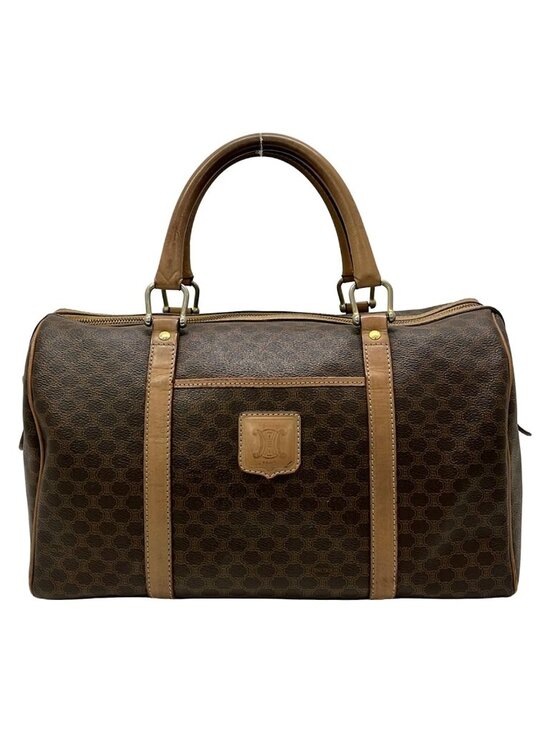 Celine Handbags - ★SOLD★ Celine Boston Bag Macadam Pattern Dark Brown No Lock Leather